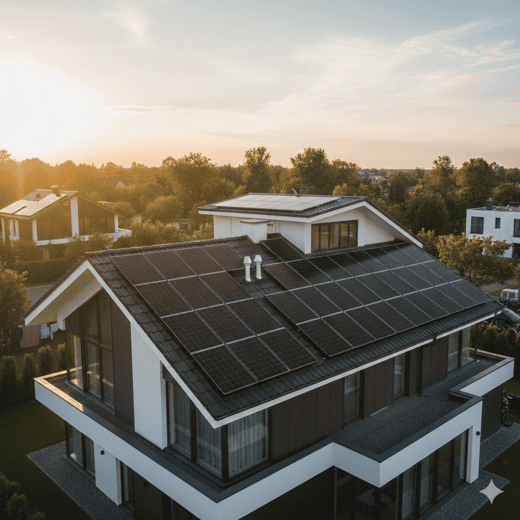 Residential rooftop solar panel installation for home in Kanpur Uttar Pradesh